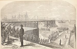De dømte vender tilbage til hulkene fra deres arbejde i Arsenalet, illustration fra The Criminal Prisons of London og Scenes from Prison Life af Henry Mayhew og John Binny, pub. 1862 af English School