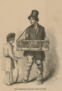 Der verkrüppelte Straßen-Vogelverkäufer