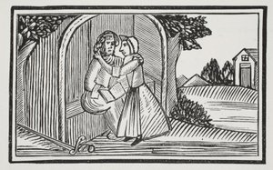 The death of Guy, illustration fra Chap-books of the Eighteenth Century af John Ashton, pub. 1882