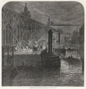 Nedrivningen af Blackfriars Bridge af English School