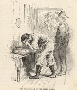 Diamantfelterne ved Orange Vaal River, Sydafrika; Høvdingehotellets toiletrum af English School