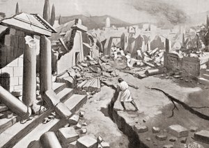 Jordskælvet i Sparta, det antikke Grækenland, 464 f.Kr., fra Hutchinson