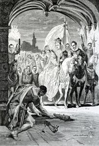 Dronning Elizabeths indgang ved Kenilworth Castle, 1800-tallet af English School