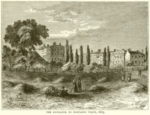 Indgangen til Portland Place, 1815 af English School