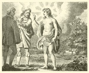 Den misundelige mand og den grådige (gravering) af English School