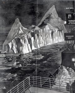 Det berømte isbjerg set af J. Scarrott ombord på Titanic, 1912 af English School
