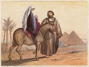 Flugten til Egypten (farvelitografi) af English School