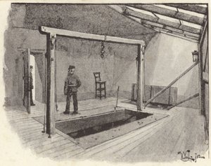 Galgen i Newgate Prison af English School