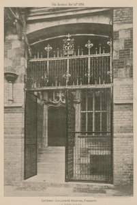 Porten, børnehospitalet, Finsbury; fotografi af English School