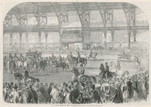 Die Pferdeschau in der Landwirtschaftshalle von English School