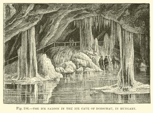 The ice saloon in the Ice Cave of Dobschau in Hungary  af English School