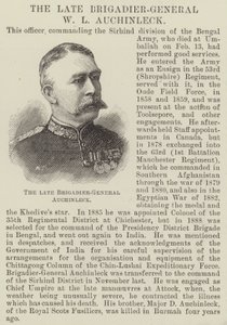 Den afdøde brigadegeneral W L Auchinleck (gravering) af English School