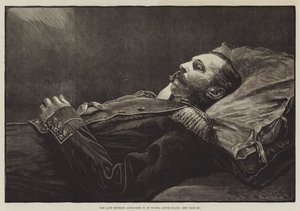 Den afdøde kejser Alexander II af Rusland efter sin død (kobberstik) af English School