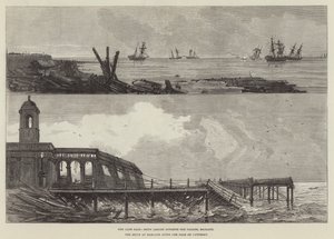 The late Gale at Margate (gravering) af English School