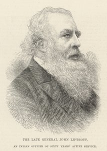 Den afdøde general John Liptrott, en indisk officer af 60 års aktiv tjeneste (gravering) af English School