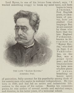 Den afdøde "Kamar Katiba", armensk digter (gravering) af English School