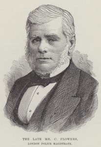 Den afdøde Mr. C Flowers, London Police Magistrate (gravering) af English School