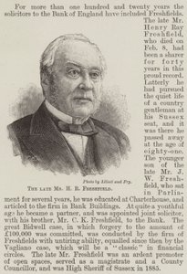 Der verstorbene Herr H R Freshfield