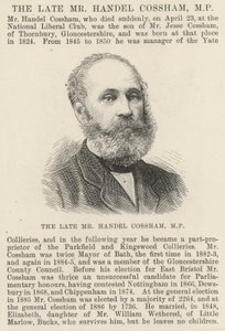 Afdøde hr. Handel Cossham, MP (gravering) af English School