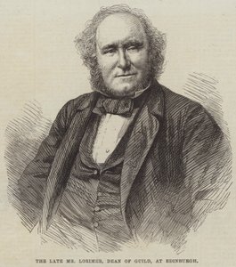 Afdøde hr. Lorimer, Dean of Guild, i Edinburgh (gravering) af English School