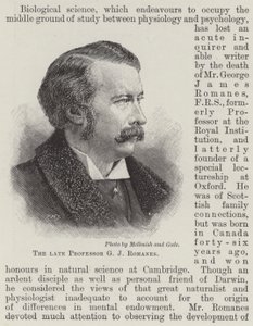 Den afdøde professor G J Romanes (gravering) af English School