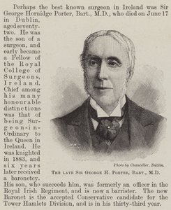 Afdøde Sir George H Porter, Baronet, MD (gravering) af English School