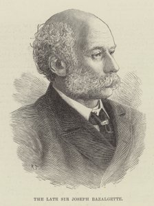Den afdøde Sir Joseph Bazalgette (gravering) af English School