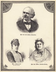 Afdøde Sir Julius Benedict, fru Bancroft (nee Marie Wilton), afdøde Madame Sainton Dolby (gravering) af English School