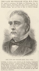 Den afdøde Sir William Gull, MD, FRS (gravering) af English School
