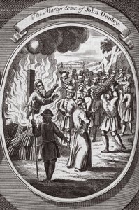 The martyrium of John Denley, illustration fra 