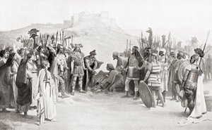 Mødet mellem Hannibal og Ceutronerne, en keltisk stamme fra det gamle Gallien, under hans krydsning af Alperne i 218 f.Kr., fra Hutchinson