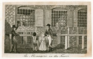 Menageriet i Tower of London omkring 1820 af English School