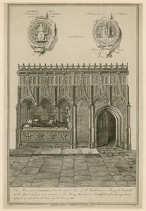 Monumentet af Raherus, grundlægger og første prior af St Bartholomews Priory og Hospital i år 1123 af English School