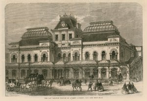 Den nye banegård ved Liverpool Street, City, London af English School