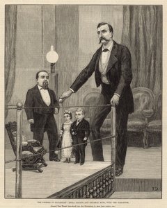 Pygmæerne fra Piccadilly: Lucia Zarate og General Mite med udstilleren af English School