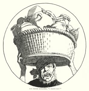 Portieren udbrød: "Åh, lykkelige dag!" (gravering) af English School