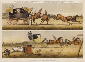 Resultatet af fjerkant (farve litho) af English School