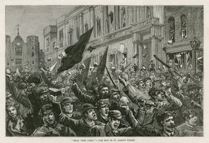 Optøjerne i Londons West End, 8. februar 1886: Here They Come! - Pøbelen i St Jamess Street, London af English School
