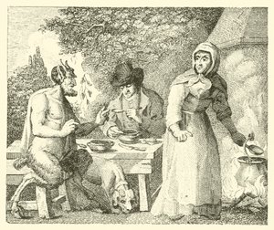 Satyren og den rejsende (kobberstik) af English School