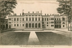 Den sydlige udsigt til Somerset House, The Strand, London af English School