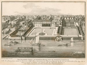 Den sydlige front af Somerset House med dens omfattende haver af English School