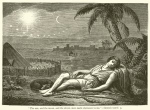 "Solen og månen og de elleve stjerner ærede mig", 1. Mosebog, xxxvii, 9 (gravering) af English School