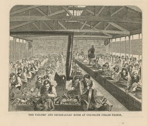 Skrædder- og skomagerværelset i Coldbath Fields Prison af English School