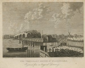 Den midlertidige bro ved Blackfriars af English School