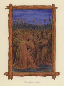 Judas forræderi (farve litho) af English School
