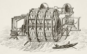 London Bridges vandværk, der blev først opført i 1582, fra The National and Domestic History of England af William Hickman Smith Aubrey (1858-1916) udgivet London, ca. 1890 af English School