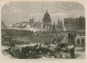 Arbejdet med Metropolitan Extension Railway i Smithfield af English School