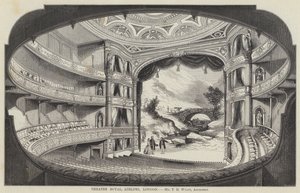 Theatre Royal, Adelphi, London (gravering) af English School
