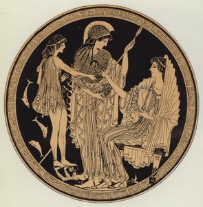 Theseus bragte foran Amphitrite (farve litho) af English School