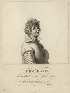 Thomas Bates henrettet i år 1606 for Krudtplanen af English School
